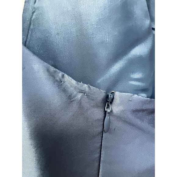 Ann Taylor Blue Silk Taffeta Halter A-Line Special Occasion Dress - Picture 12 of 12
